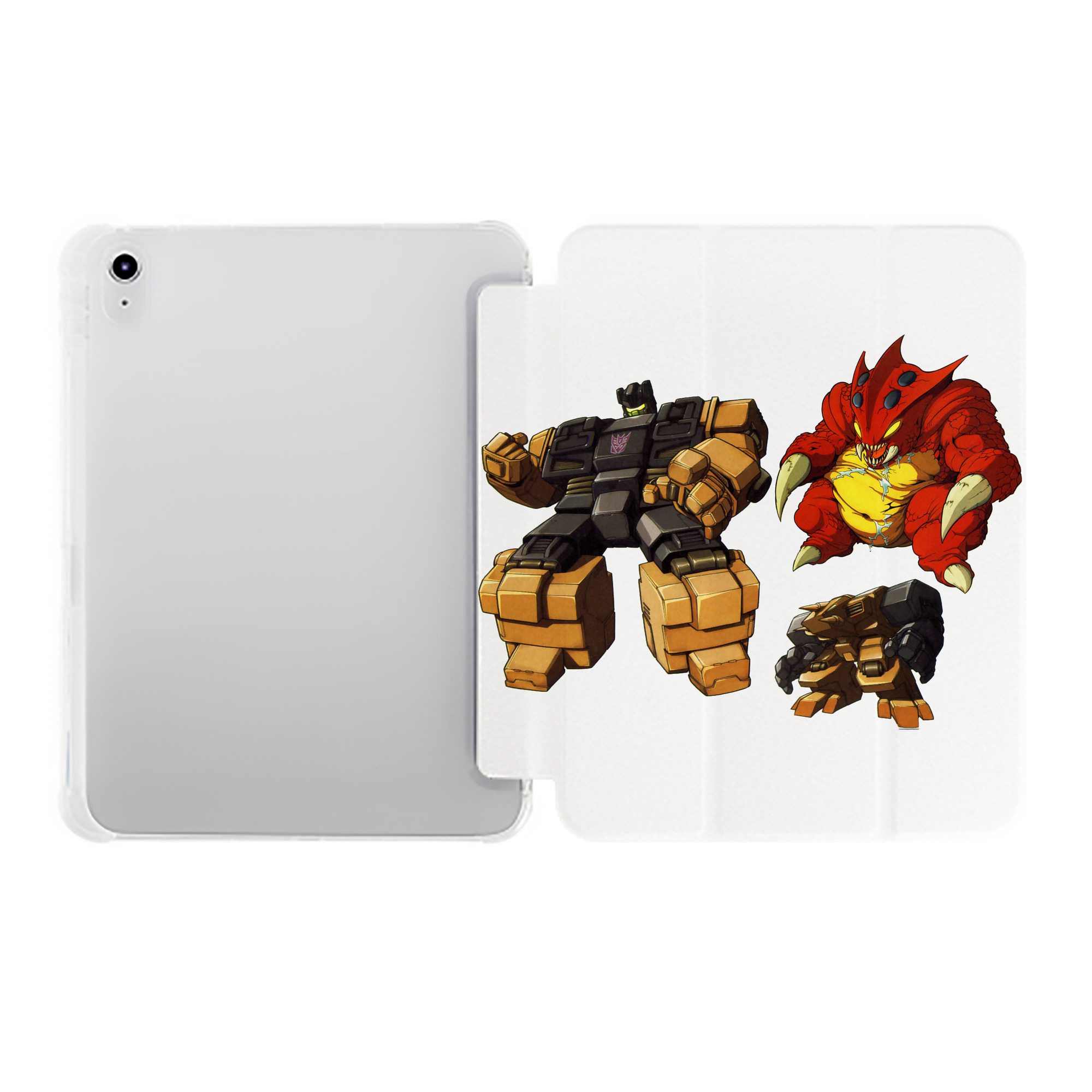 （画像用）  IPad ケース ペン収納付き 三つ折りスタンド PUレザー×シリコン 対応機種9.5/10.5/10.9インチ